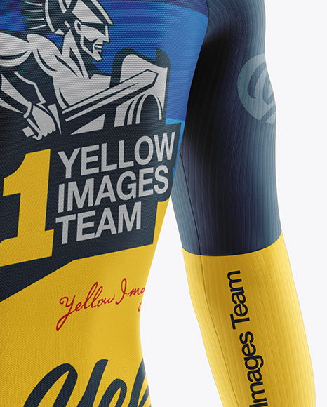 Cycling Speed Suit Mockup - Back Half Side View