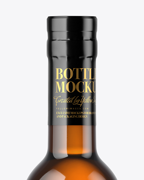 Amber Glass Bottle Mockup