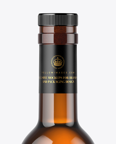 Amber Glass Bottle Mockup
