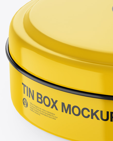 Glossy Round Tin Box Mockup