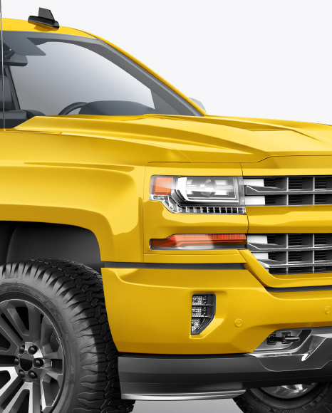 Full-Size Pickup Truck Mockup - Half Side View