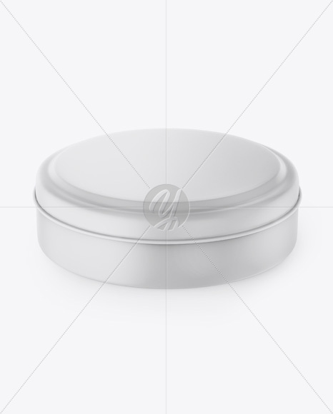 Matte Round Tin Box Mockup