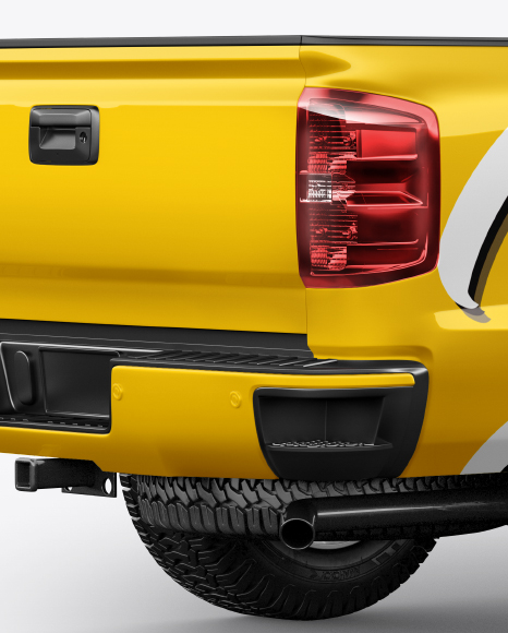 Full-Size Pickup Truck Mockup - Back Half Side View