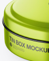 Metallic Round Tin Box Mockup