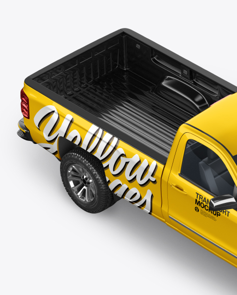 Full-Size Pickup Truck Mockup - Half Side View (High-Angle Shot)