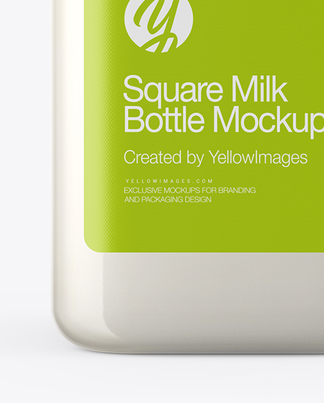 Square Milk Bottle Mockup