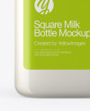 Square Milk Bottle Mockup