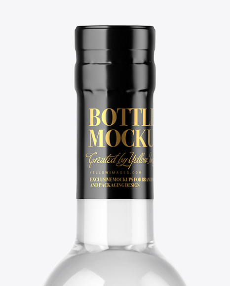 Clear Glass Vodka Bottle Mockup