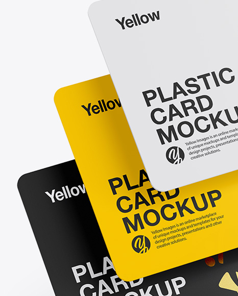 Three Plastic Cards Mockup