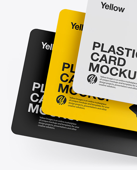 Three Plastic Cards Mockup