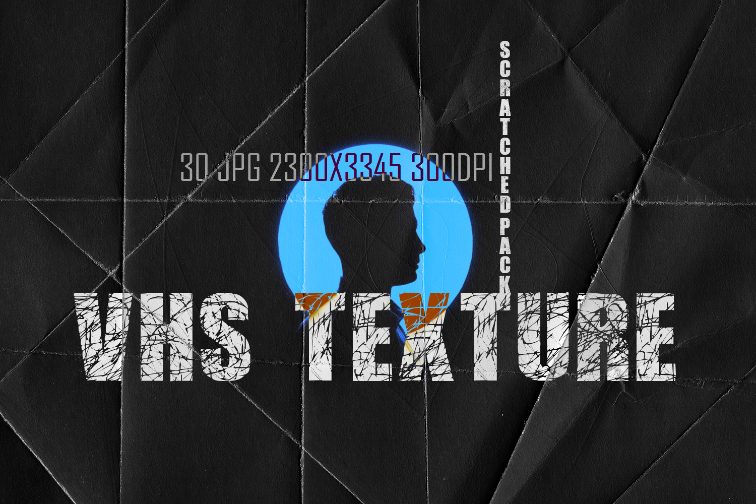 VHS textures scratched pack folded paper