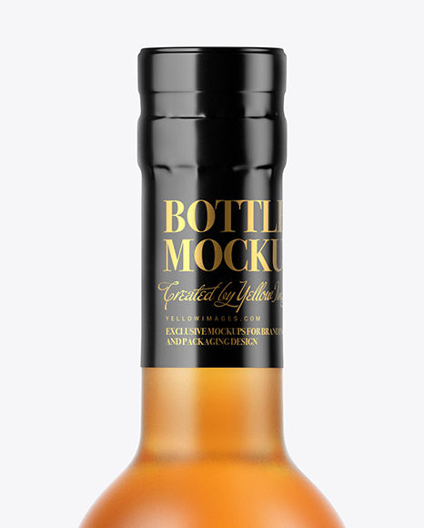 Frosted Glass Whisky Bottle Mockup