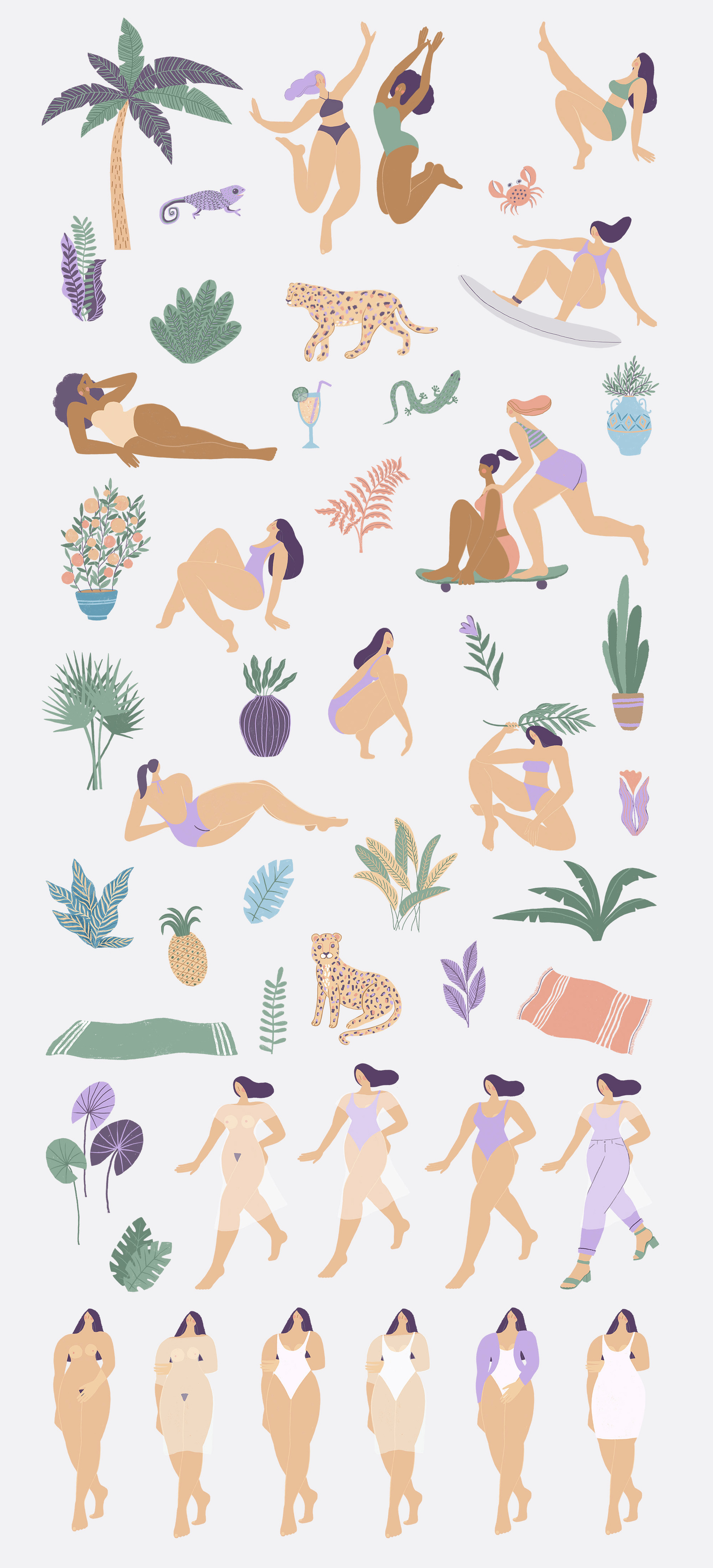 Girls in Paradise graphic set