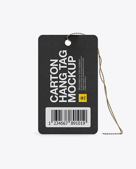 Carton Hang Tag Mockup (Front & Back Views)