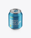 250ml Metallic Aluminium Can Mockup (High-Angle Shot)