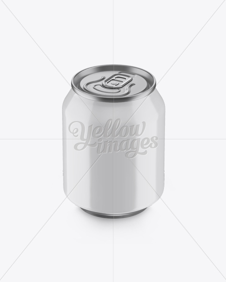 250ml Glossy Aluminium Can Mockup (High-Angle Shot)