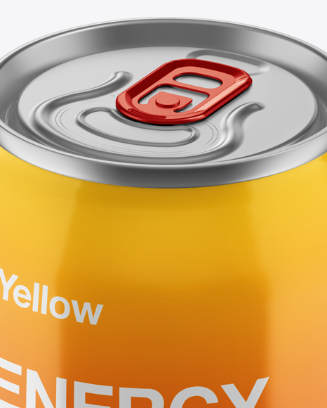 250ml Glossy Aluminium Can Mockup (High-Angle Shot)