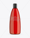 Red Glass Shampoo Bottle Mockup