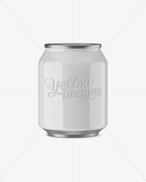 250ml Aluminium Can With Glossy Finish Mockup (Eye-Level Shot) - Free