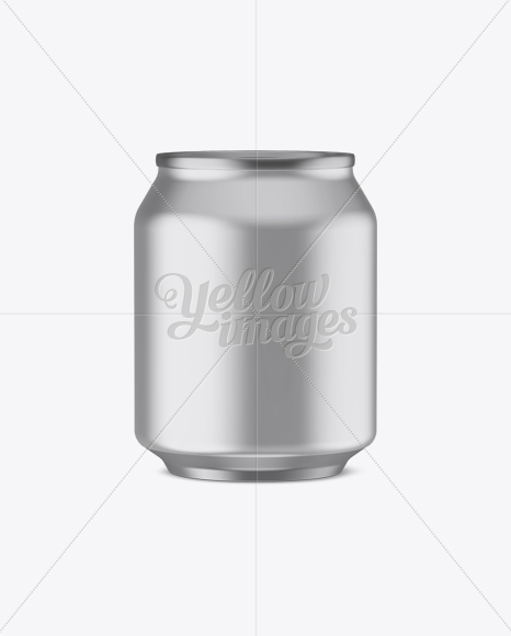 250ml Aluminium Can With Metallic Finish Mockup (Eye-Level Shot)