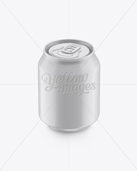 250ml Aluminium Can With Matte Finish Mockup (High-Angle Shot)