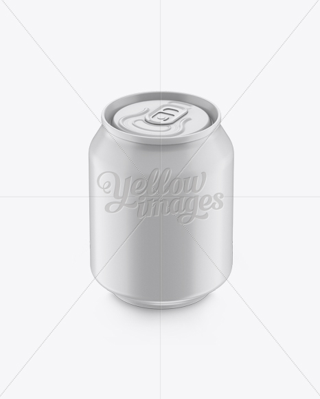 250ml Aluminium Can With Matte Finish Mockup (High-Angle Shot)