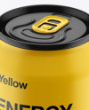 250ml Aluminium Can With Matte Finish Mockup (High-Angle Shot)