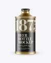 Beer Bottle With Metallic Finish Mockup