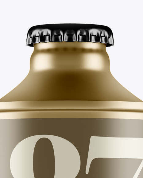 Beer Bottle With Metallic Finish Mockup