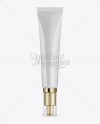 Cosmetic Tube With Pump & Frosted Overcap Mockup