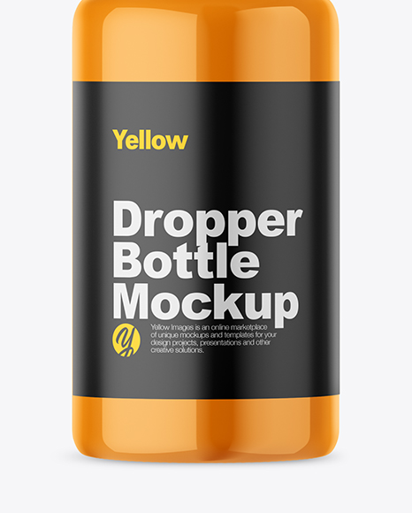 Glossy Dropper Bottle Mockup