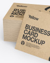 Stack of Kraft Business Cards Mockup