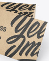 Stack of Kraft Business Cards Mockup