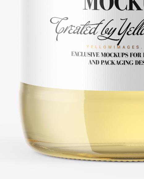 Clear Glass White Wine Bottle Mockup