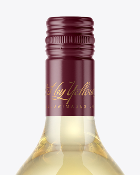 Clear Glass White Wine Bottle Mockup