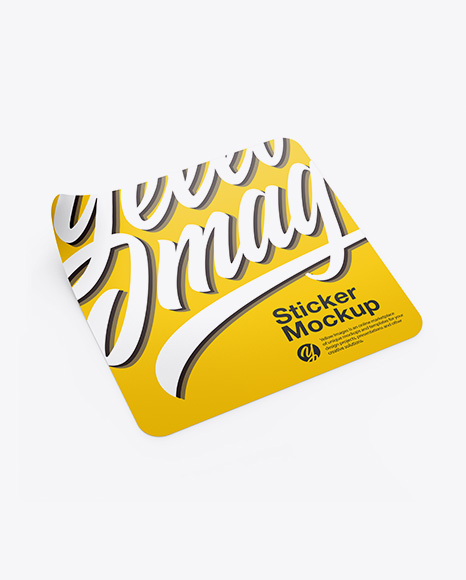 Square Sticker Mockup