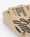 Stack of Kraft Business Cards Mockup