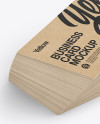 Stack of Kraft Business Cards Mockup