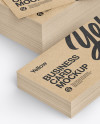 Stack of Kraft Business Cards Mockup