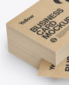 Stack of Kraft Business Cards Mockup