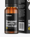 Amber Dropper Bottle w/ Box Mockup