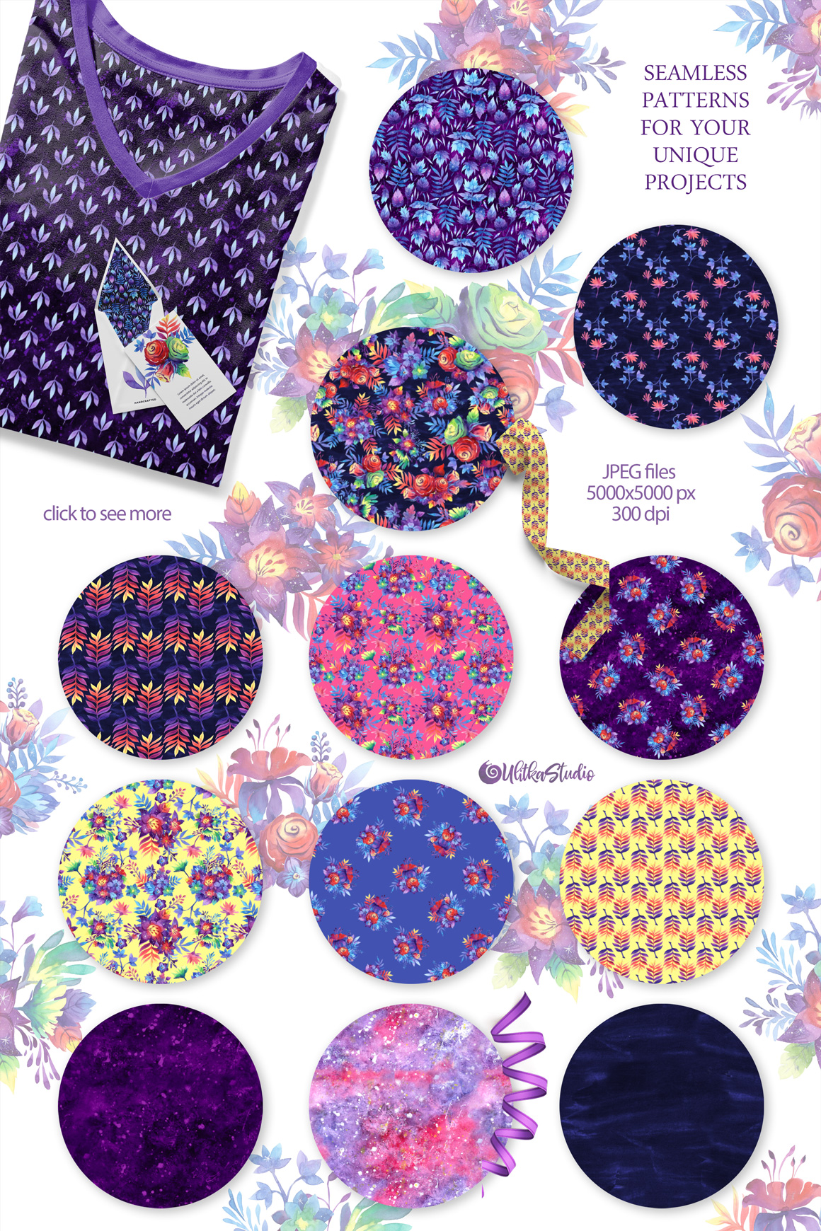 Galactic Garden. Galaxy floral watercolor collections! Galactic Garden. Galaxy floral watercolor collections!