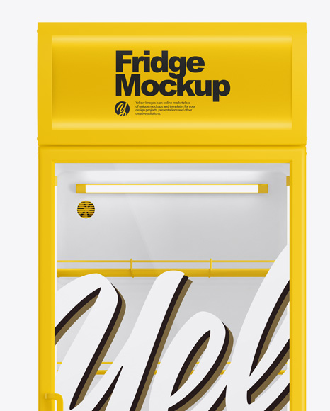 Glass Door Fridge Mockup