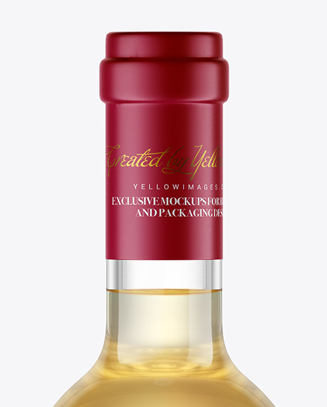 Clear Glass White Wine Bottle Mockup