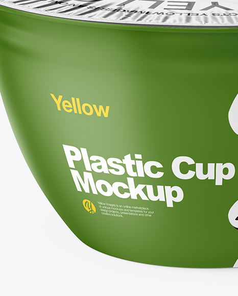 Matte Plastic Cup with Foil Lid Mockup