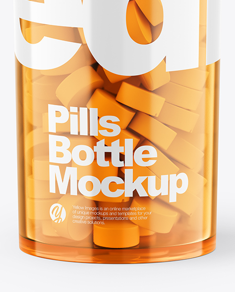 Orange Pills Bottle Mockup