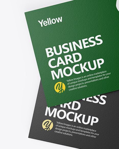 Textured Business Cards Mockup