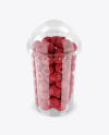 Plastic Cup With Raspberries Mockup