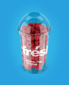 Plastic Cup With Raspberries Mockup