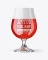 Tulip Glass With Raspberry Ale Mockup